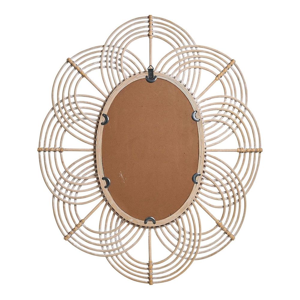 Miroirs - Miroir SOLEDAD ovale en rotin - ø 80 x 61 cm - BLANC D'IVOIRE