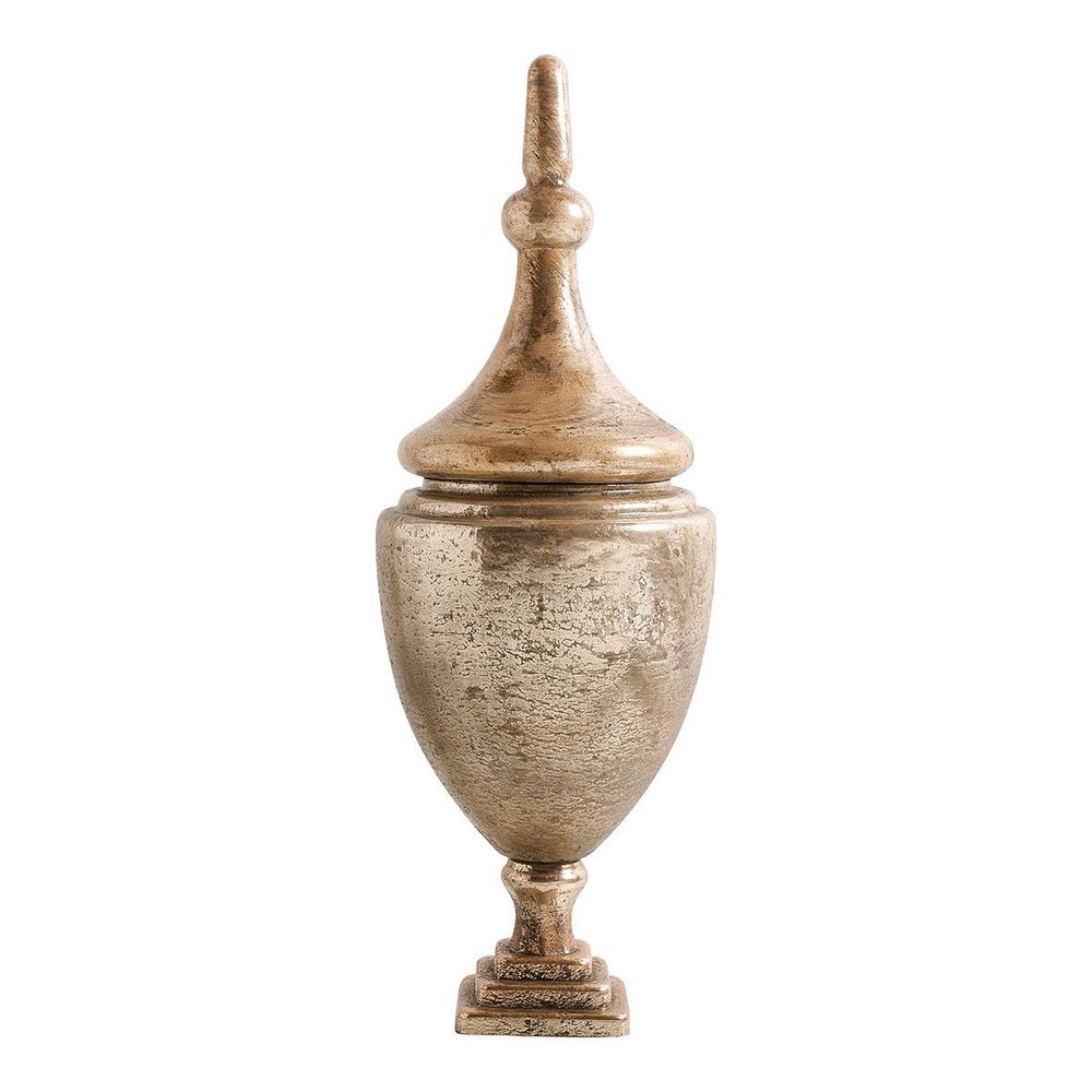 Decorative objects - DAPHNE jar pot in mercury glass with antique silver finish - BLANC D'IVOIRE