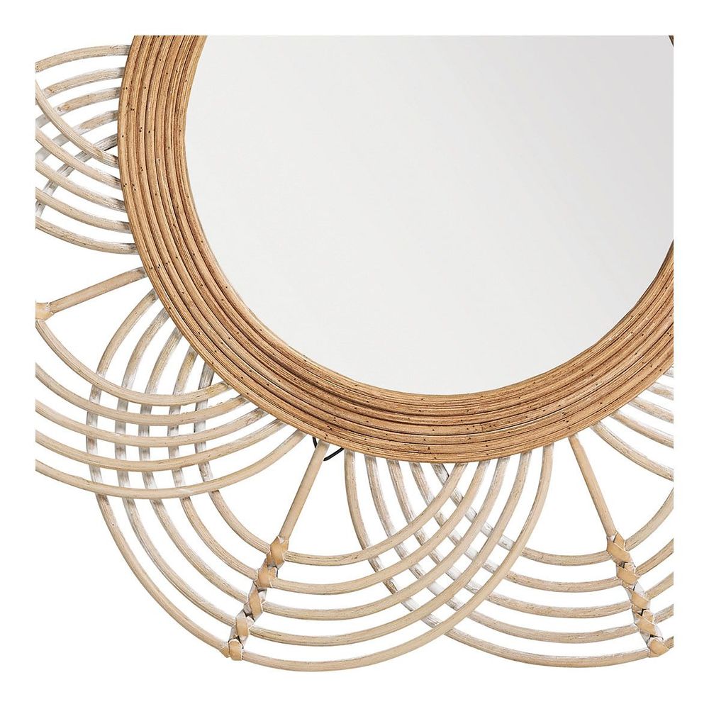 Miroirs - Miroir SOLEDAD rond en rotin - ø 61 cm - BLANC D'IVOIRE