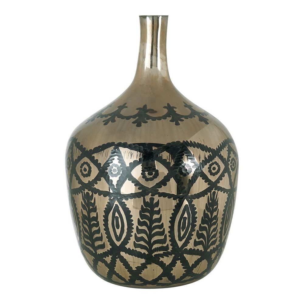 Vases - Vase bonbonne HÉRA en verre givré - Doré - ø 34 x 51 cm - BLANC D'IVOIRE