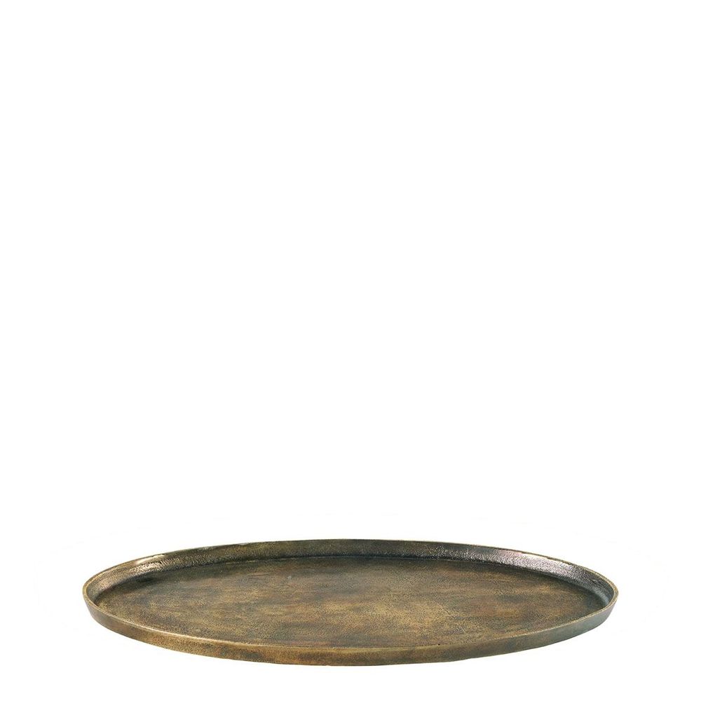 Platter and bowls - Set of 2 AKIRA trays in bronze finish metal - BLANC D'IVOIRE