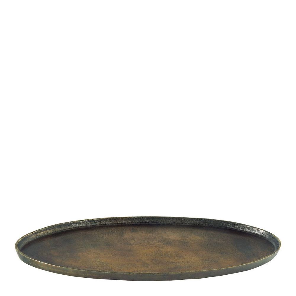 Platter and bowls - Set of 2 AKIRA trays in bronze finish metal - BLANC D'IVOIRE