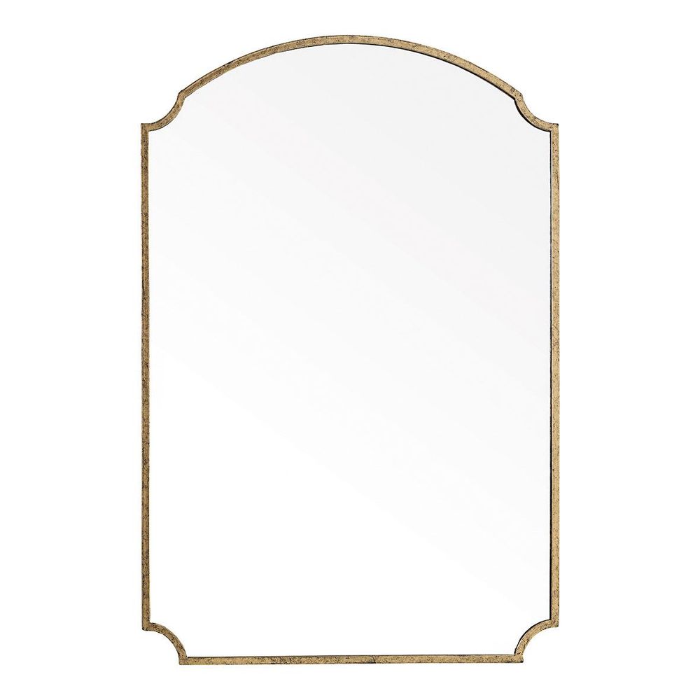 Mirrors - MARGAUX mirror in aged gold metal - H. 120 cm - BLANC D'IVOIRE