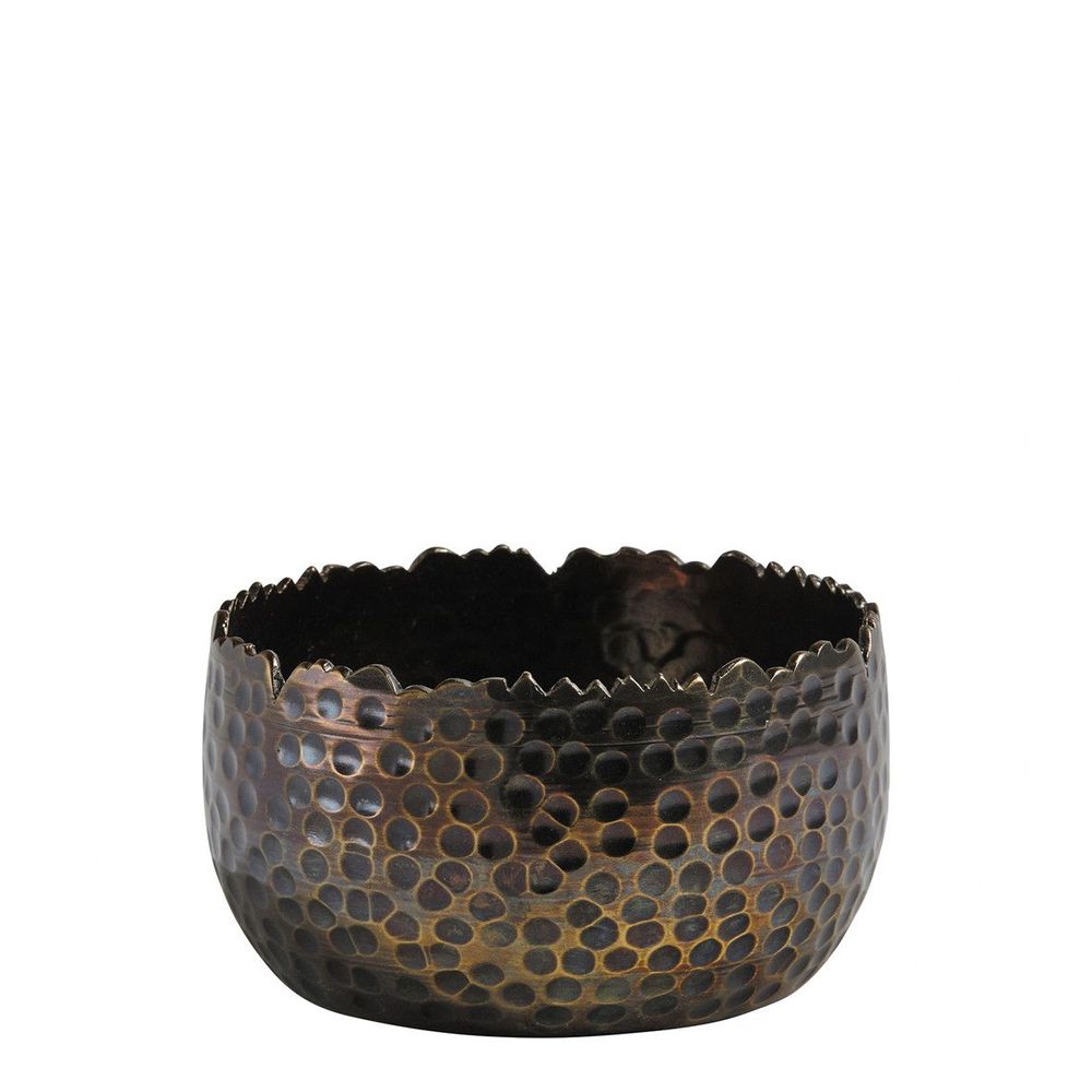 Candlesticks and candle holders - TEYRAN oxidized brass tealight holder - Small model - BLANC D'IVOIRE