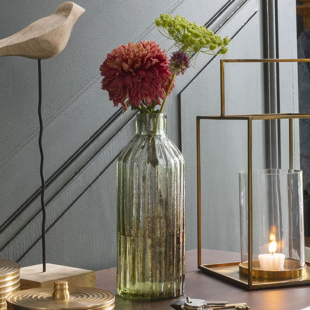 Vases - Vase en verre givré - Mousse - BLANC D'IVOIRE