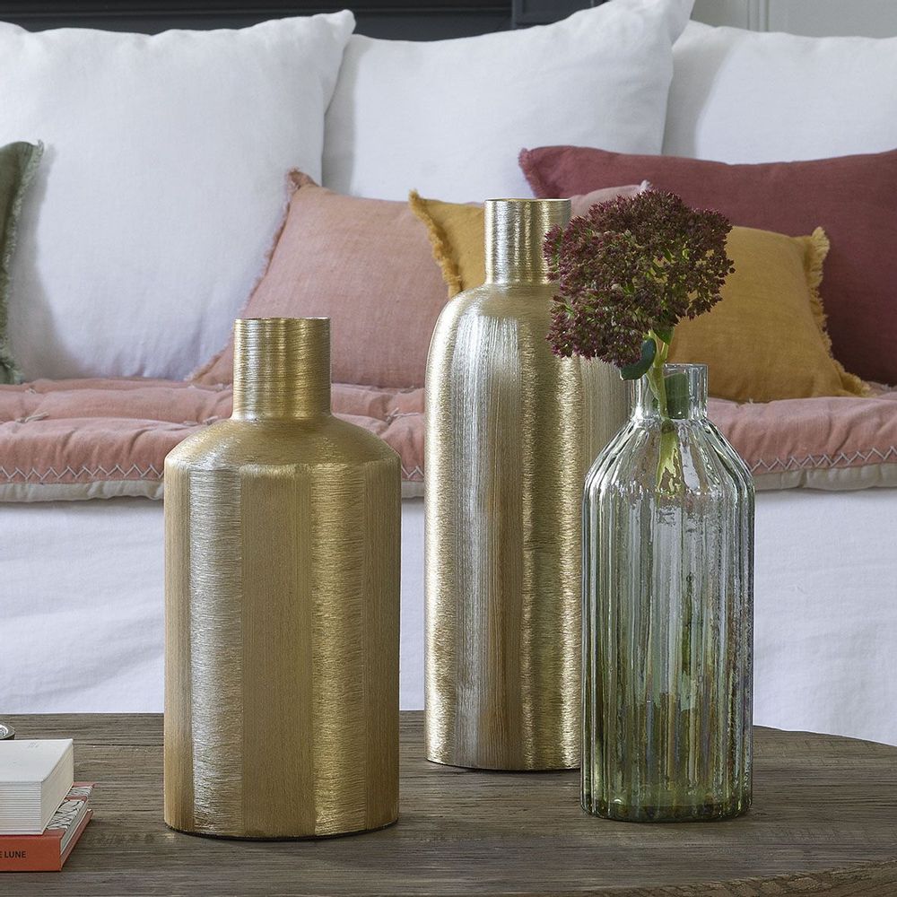 Vases - Vase en verre givré - Mousse - BLANC D'IVOIRE