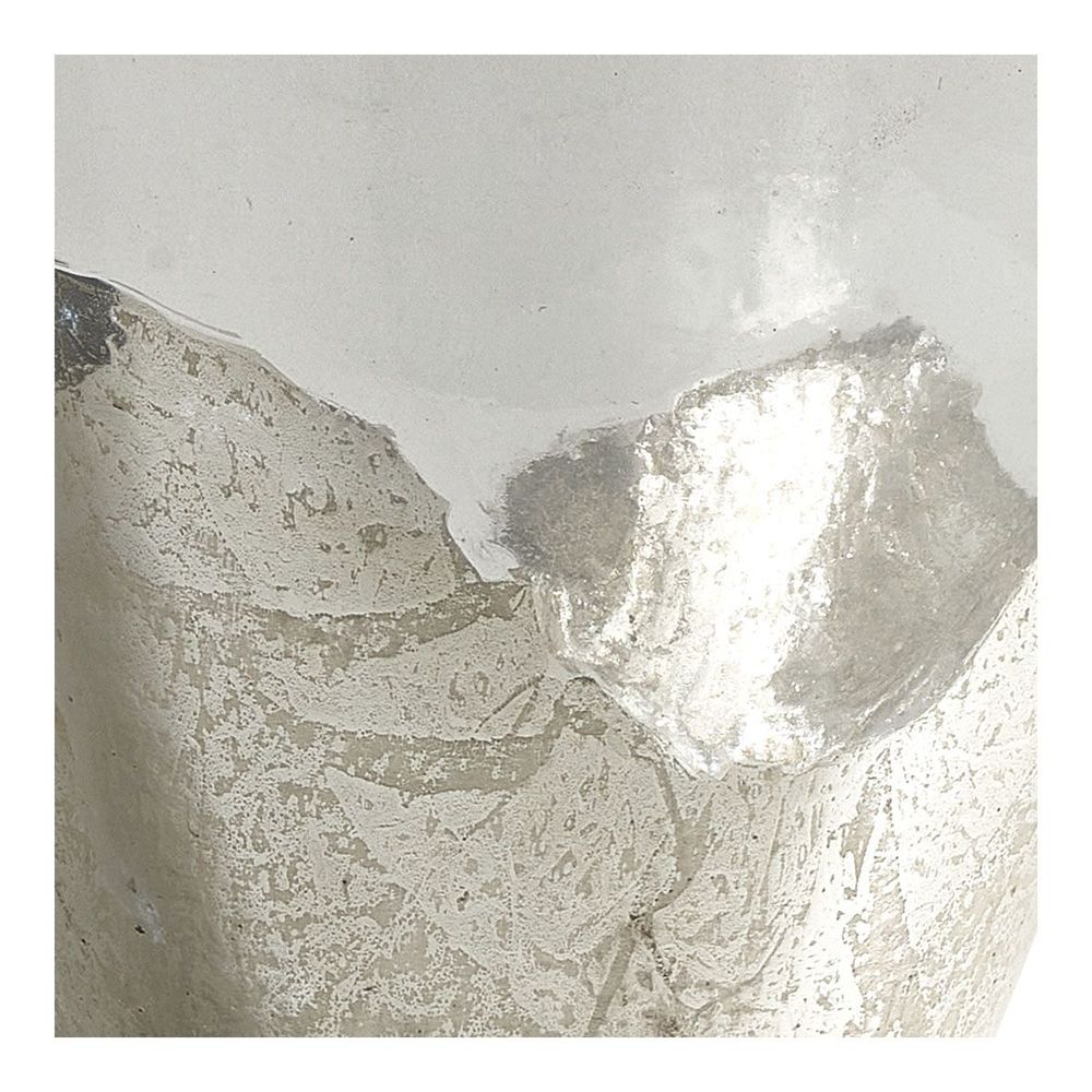 Vases - Vase bonbonne JEANNE en verre transparent et argent - BLANC D'IVOIRE