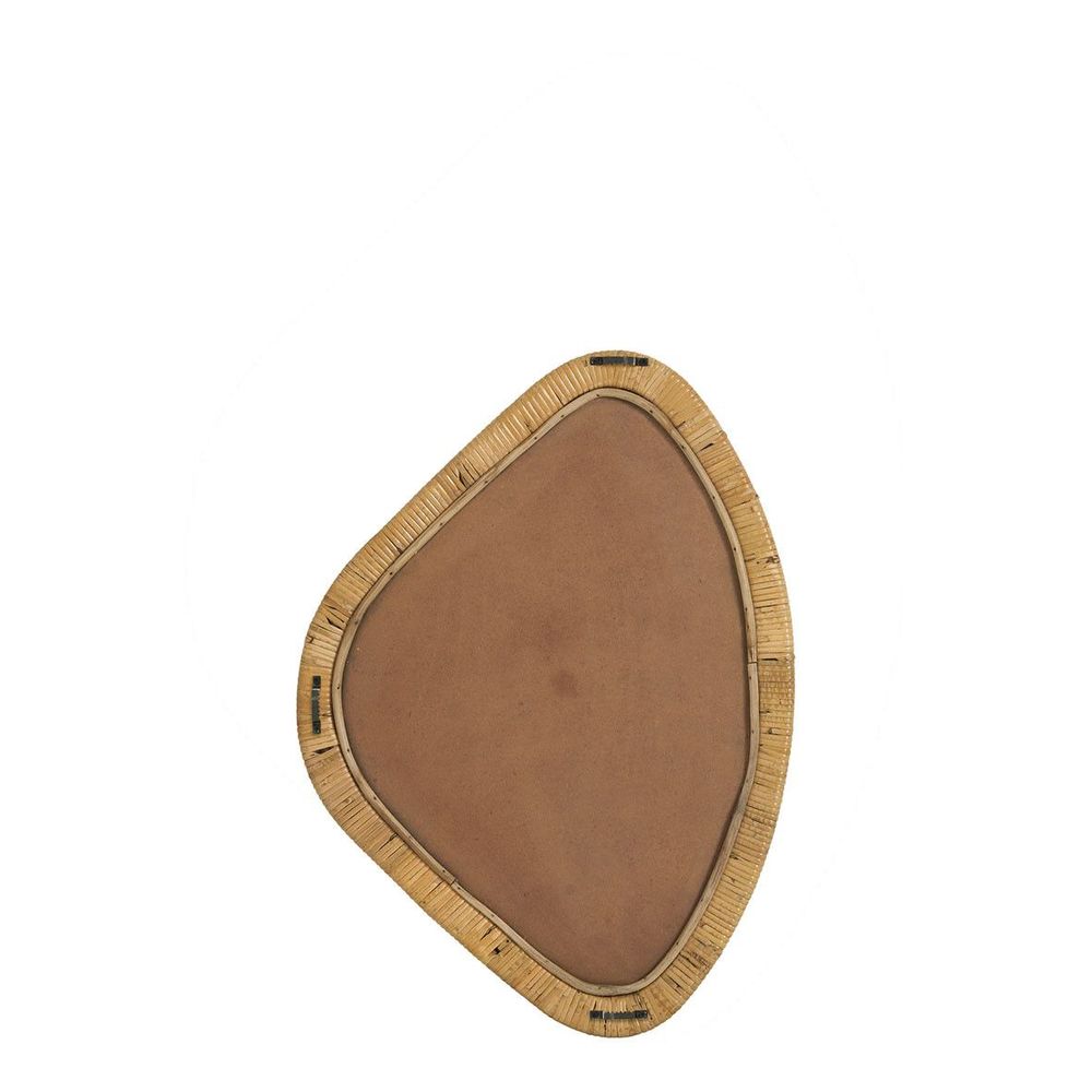 Miroirs - Miroir COSMO en rotin et métal doré finition laiton - Petit modèle - H. 45 cm - BLANC D'IVOIRE