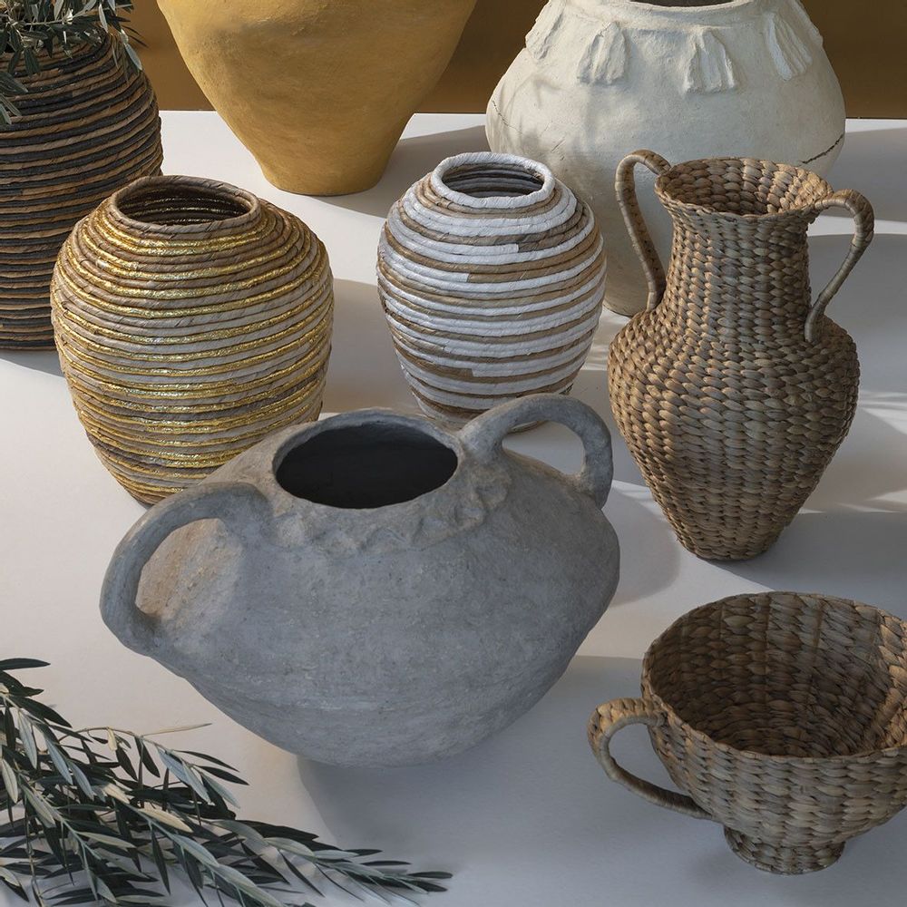 Decorative objects - CALISTA decorative paper mache cup - H. 30 cm - BLANC D'IVOIRE