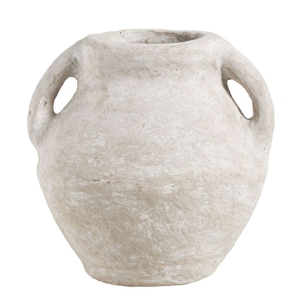 Vases - CALISTA decorative amphora vase in papier maché - ø 30 x 30 cm - BLANC D'IVOIRE