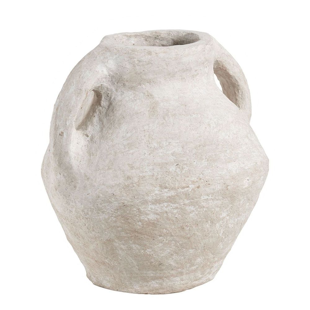 Vases - CALISTA decorative amphora vase in papier maché - ø 30 x 30 cm - BLANC D'IVOIRE
