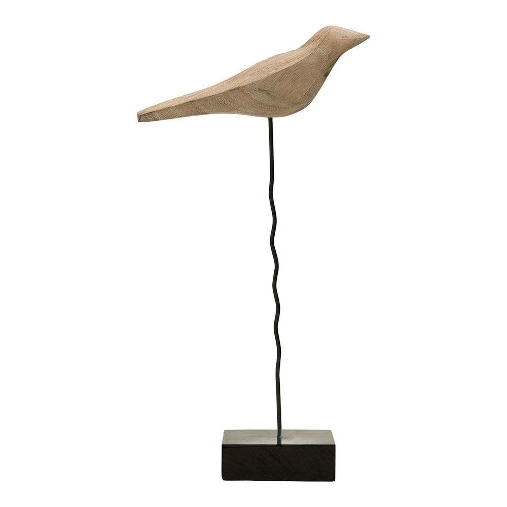 Objets de décoration - Set de deux statues OISEAUX en manguier et métal - BLANC D'IVOIRE