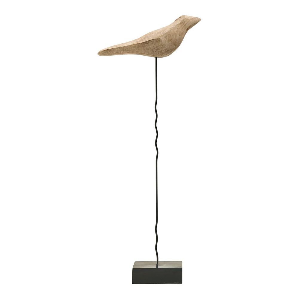 Objets de décoration - Set de deux statues OISEAUX en manguier et métal - BLANC D'IVOIRE