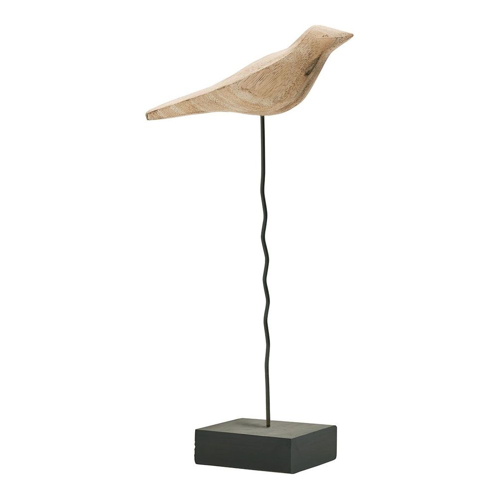 Objets de décoration - Set de deux statues OISEAUX en manguier et métal - BLANC D'IVOIRE