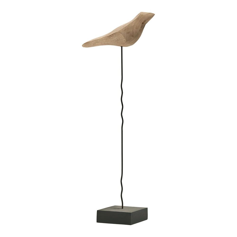Objets de décoration - Set de deux statues OISEAUX en manguier et métal - BLANC D'IVOIRE