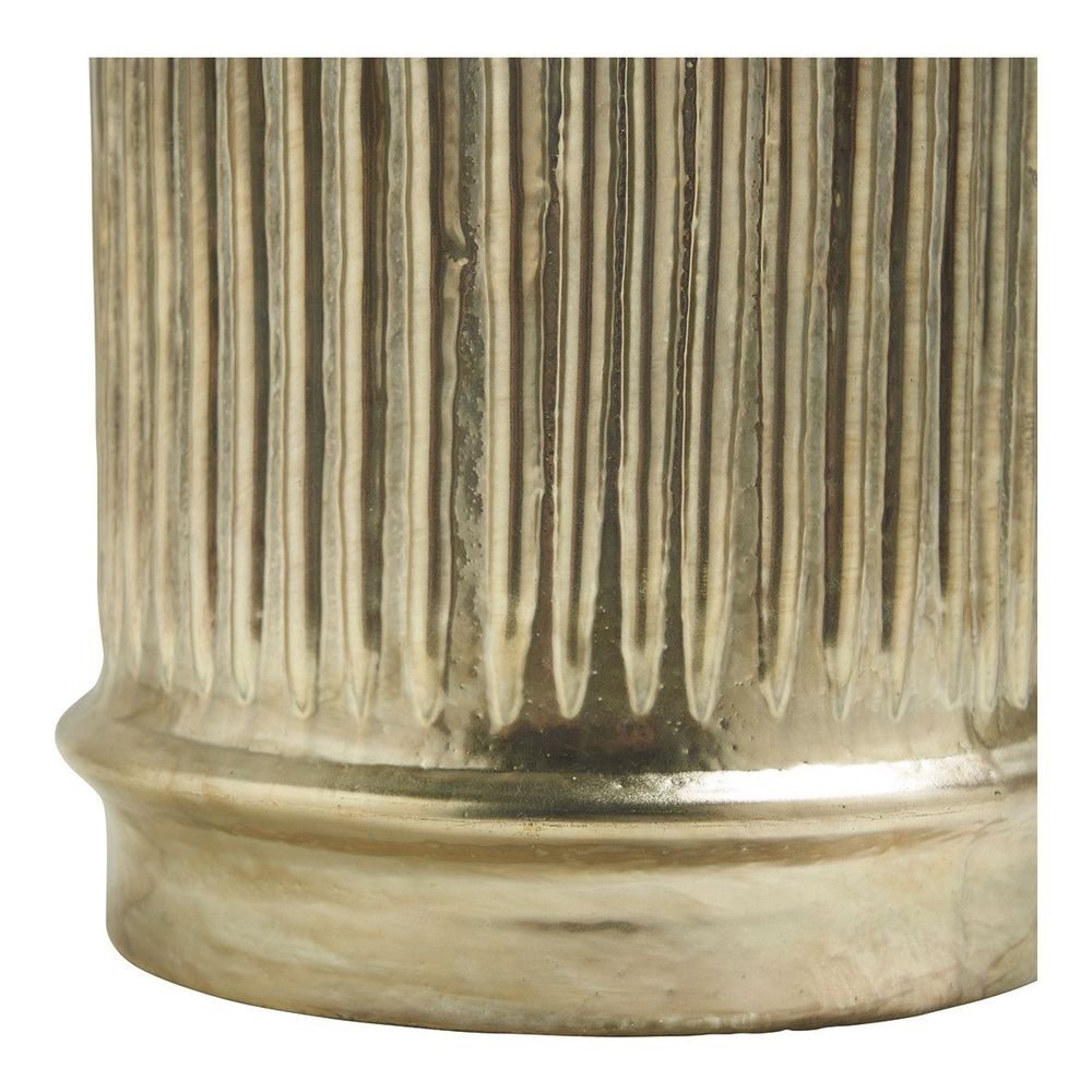 Candlesticks and candle holders - Gold Striated Vase Tealight Holder - BLANC D'IVOIRE