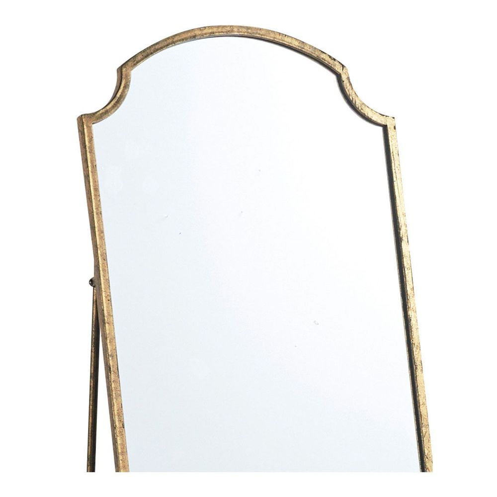 Mirrors - MARGAUX psyche mirror in aged gold metal - 50 x 170 cm - BLANC D'IVOIRE