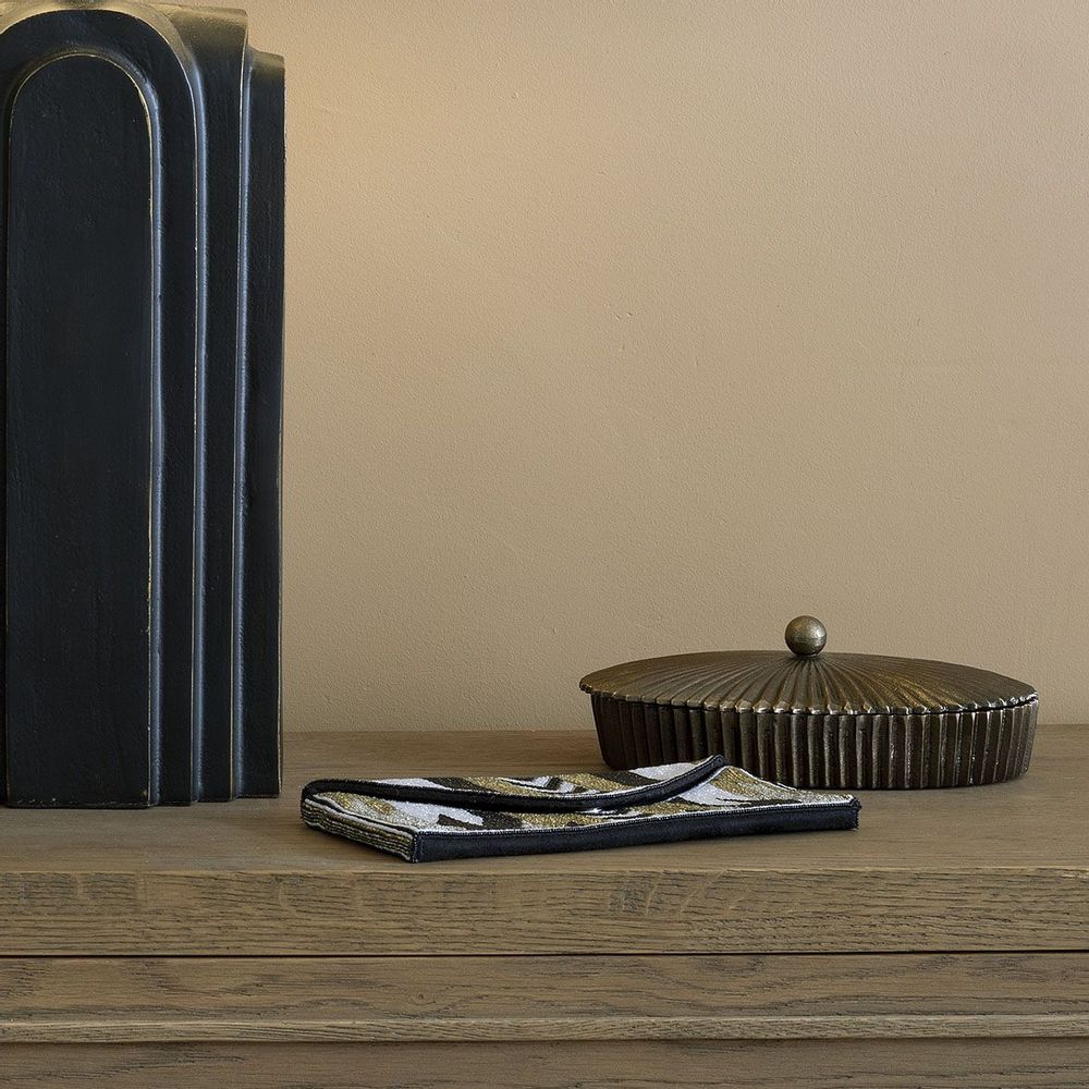 Caskets and boxes - ARIELLE box in gold metal - Small model - 24 x 15.5 x 8 cm - BLANC D'IVOIRE