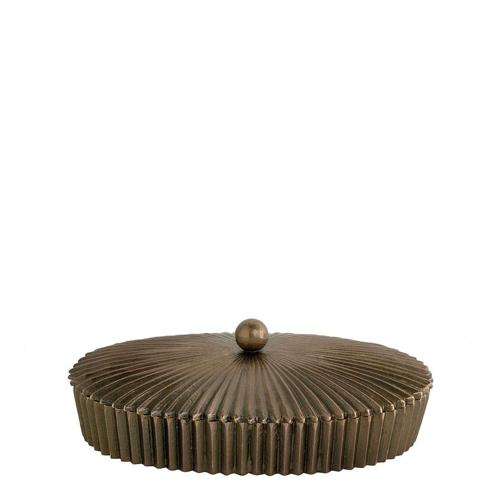 Caskets and boxes - ARIELLE box in gold metal - Small model - 24 x 15.5 x 8 cm - BLANC D'IVOIRE