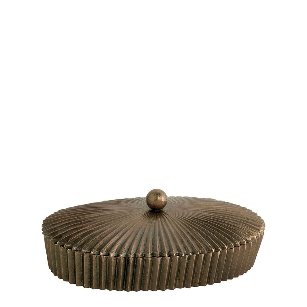 Caskets and boxes - ARIELLE box in gold metal - Small model - 24 x 15.5 x 8 cm - BLANC D'IVOIRE