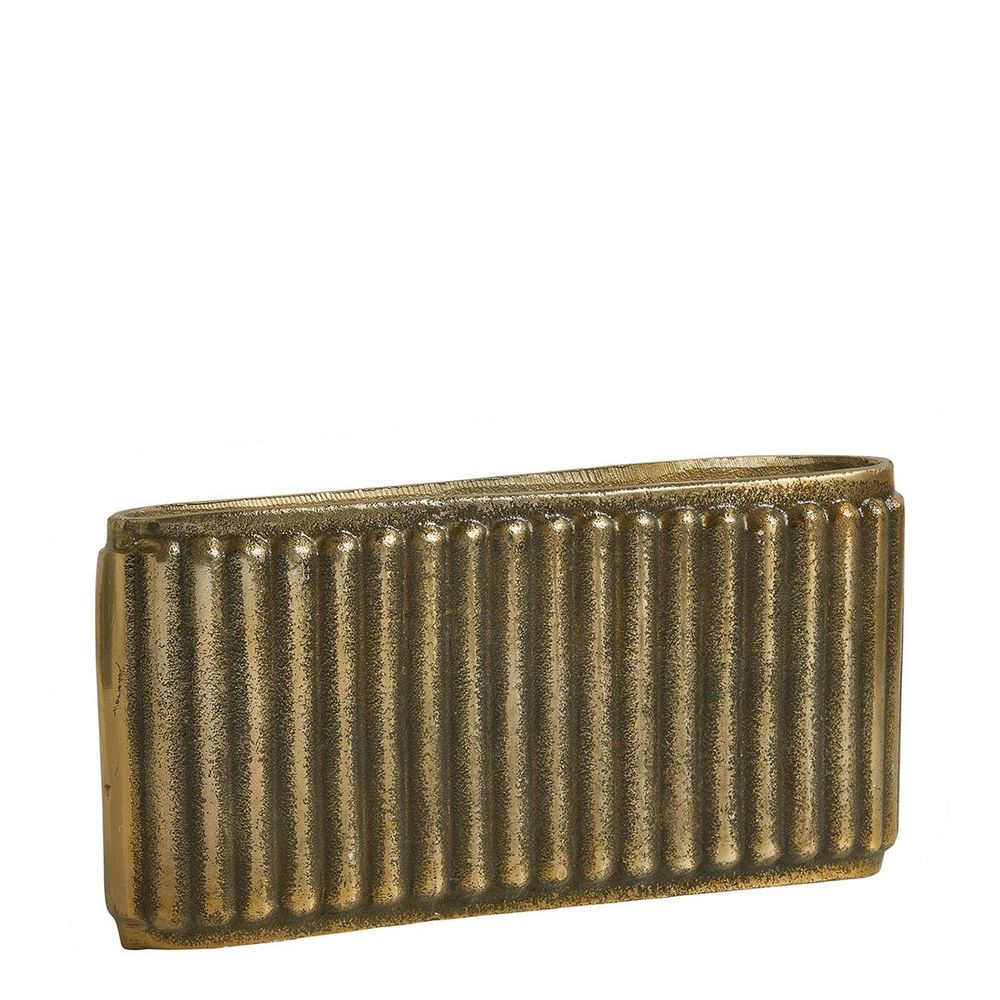 Vases - ARES vase in aged brass finish metal - Small model - H. 14.5 cm - BLANC D'IVOIRE