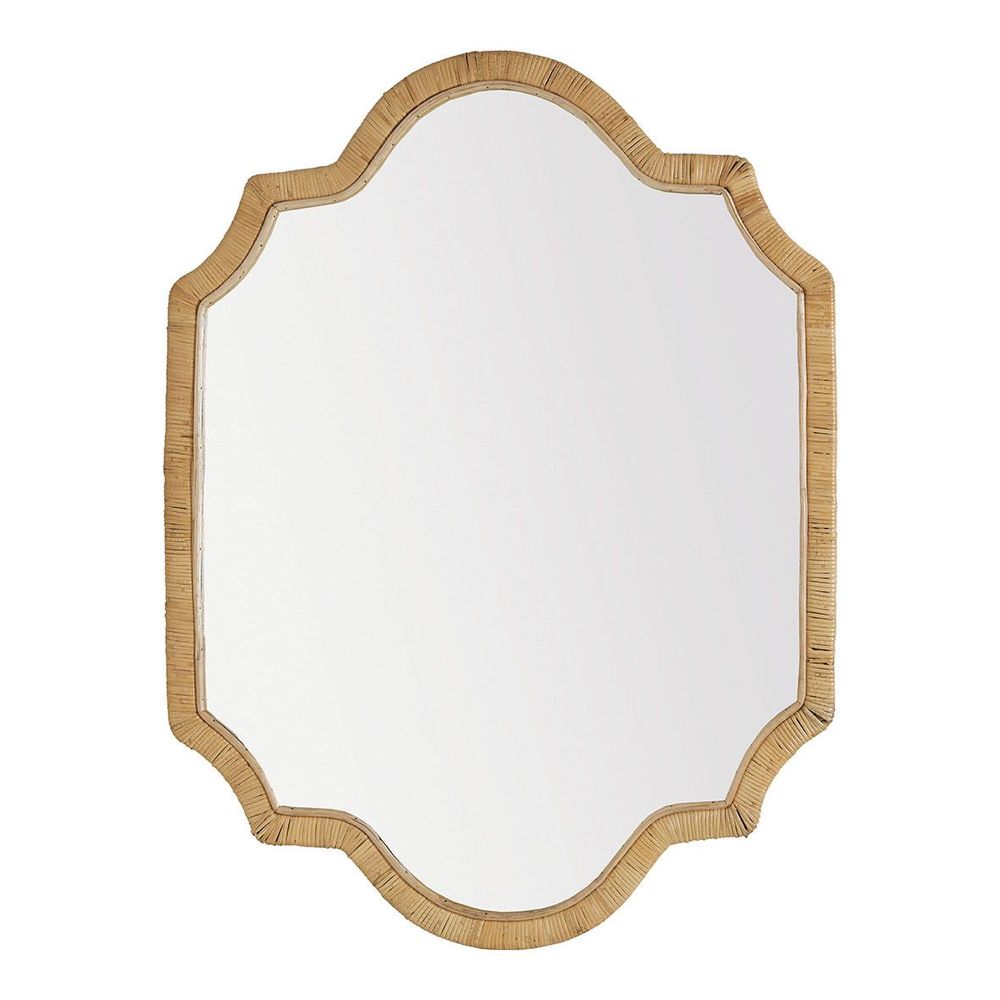 Mirrors - MATHILDE rattan mirror - H. 120 cm - BLANC D'IVOIRE