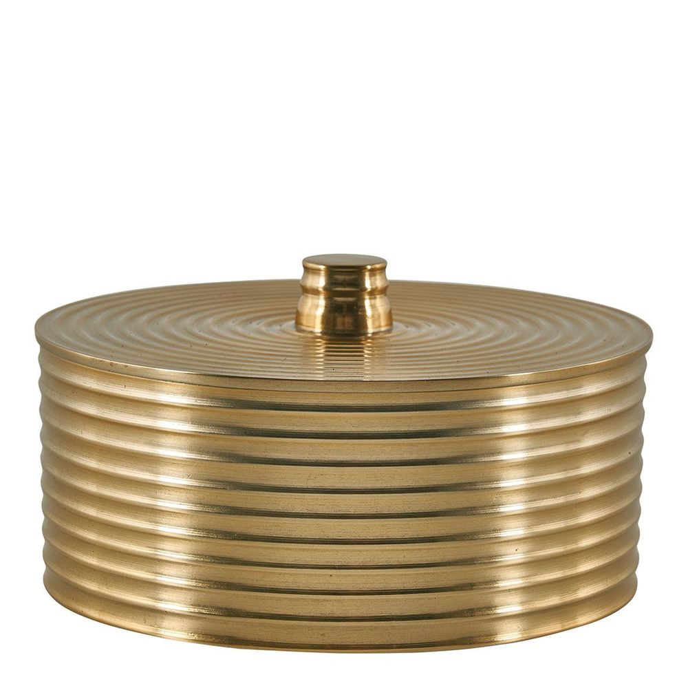 Caskets and boxes - Brass finish NEO box - Large model - ? 16cm - BLANC D'IVOIRE