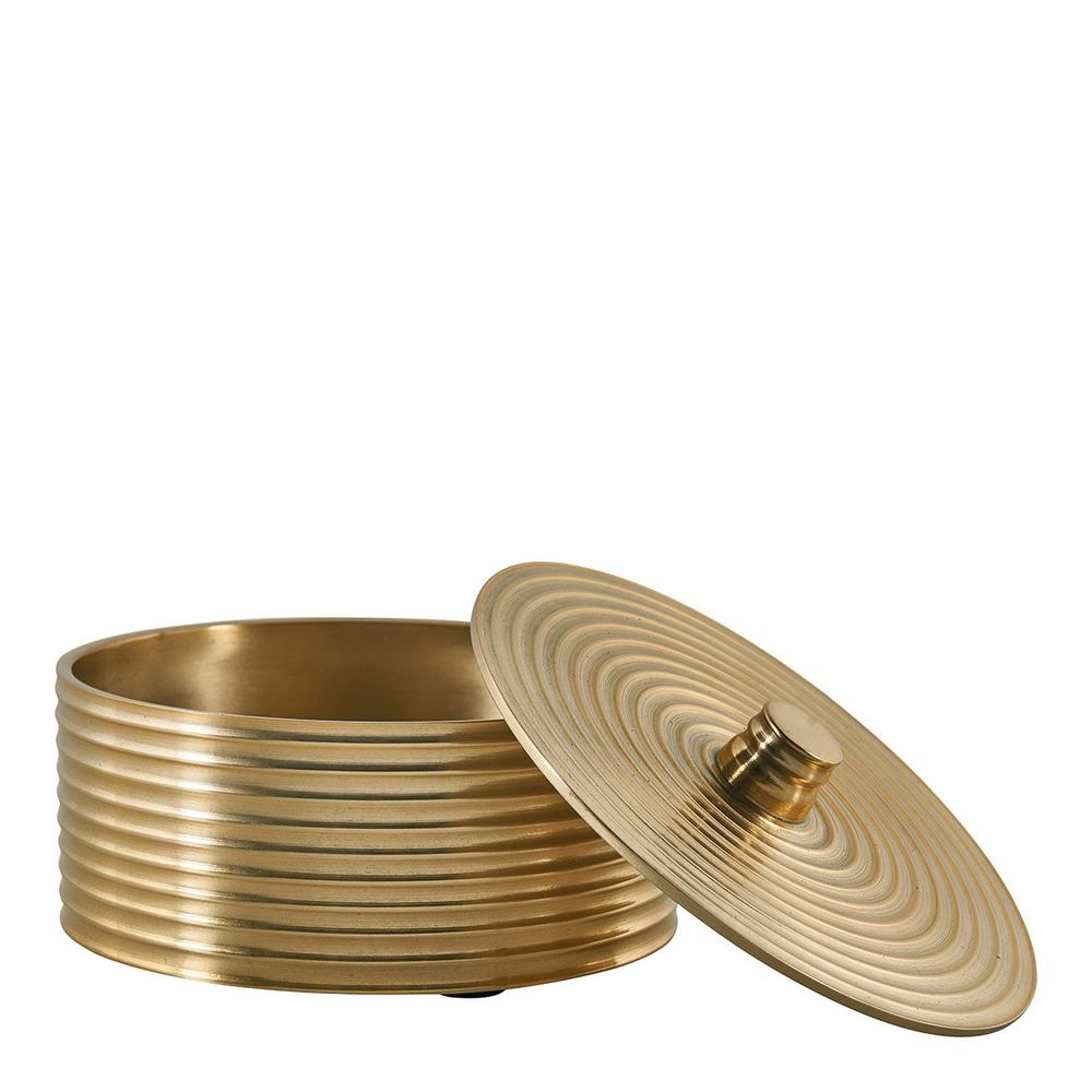 Caskets and boxes - Brass finish NEO box - Large model - ? 16cm - BLANC D'IVOIRE