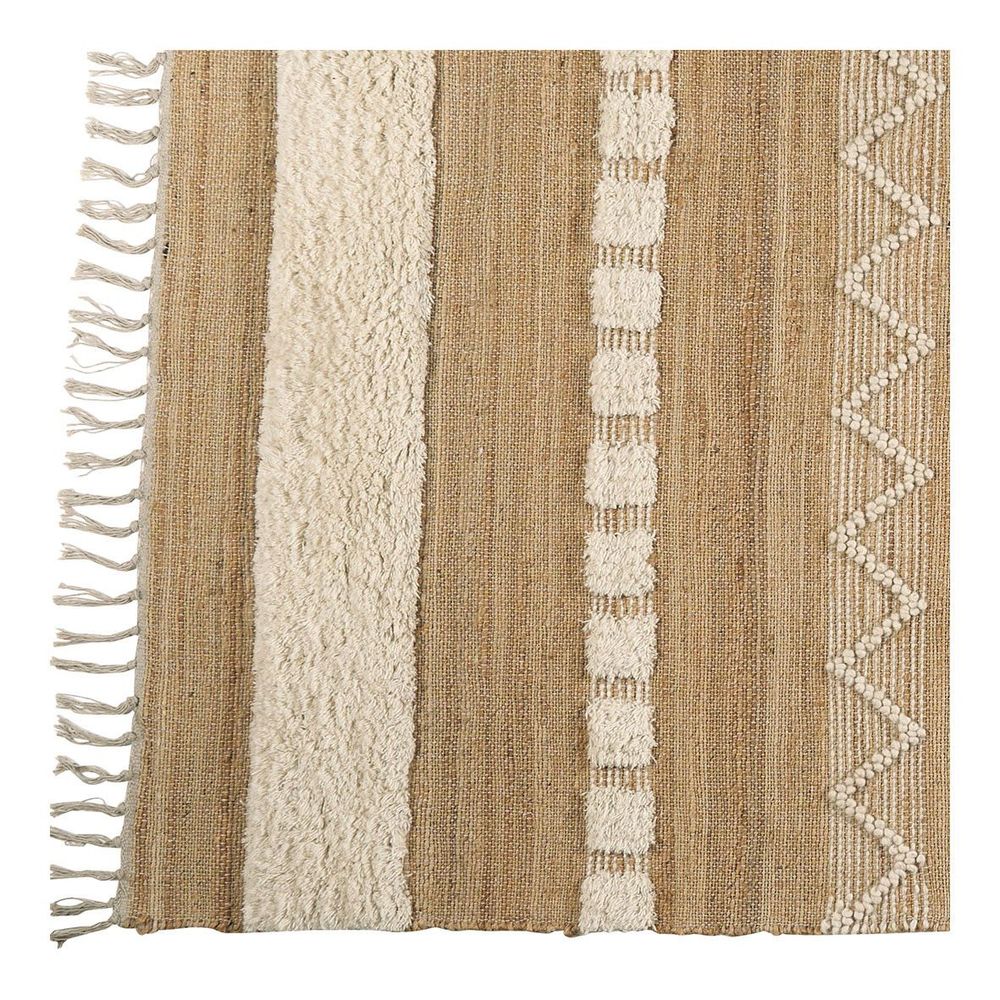Tapis - Tapis TANGER en jute et laine - Grand modèle - 300 x 200 cm - BLANC D'IVOIRE