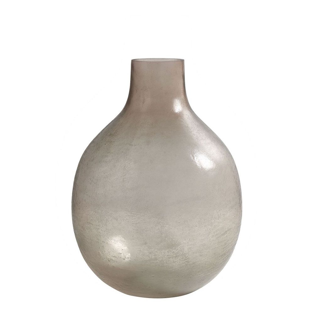 Vases - JEANNE carboy vase in pink frosted glass - Small model - H. 37 cm - BLANC D'IVOIRE