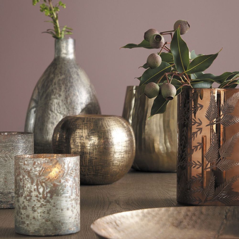 Candlesticks and candle holders - Eden vase tealight holder antique matt gold - BLANC D'IVOIRE