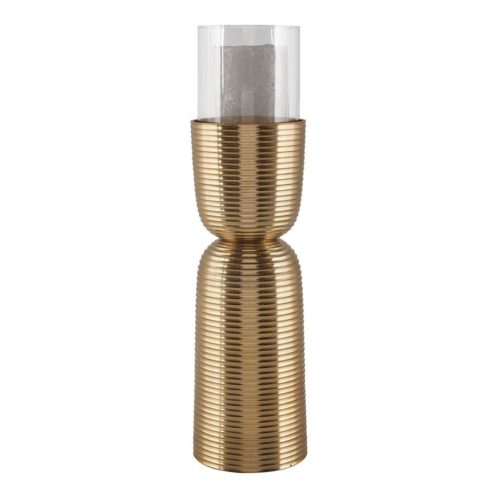 Candlesticks and candle holders - COMETE tealight holder in gold metal - H. 41 cm - BLANC D'IVOIRE