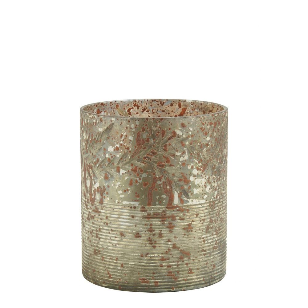 Bougeoirs et photophores - Photophore vase Eden doré antique mat - BLANC D'IVOIRE