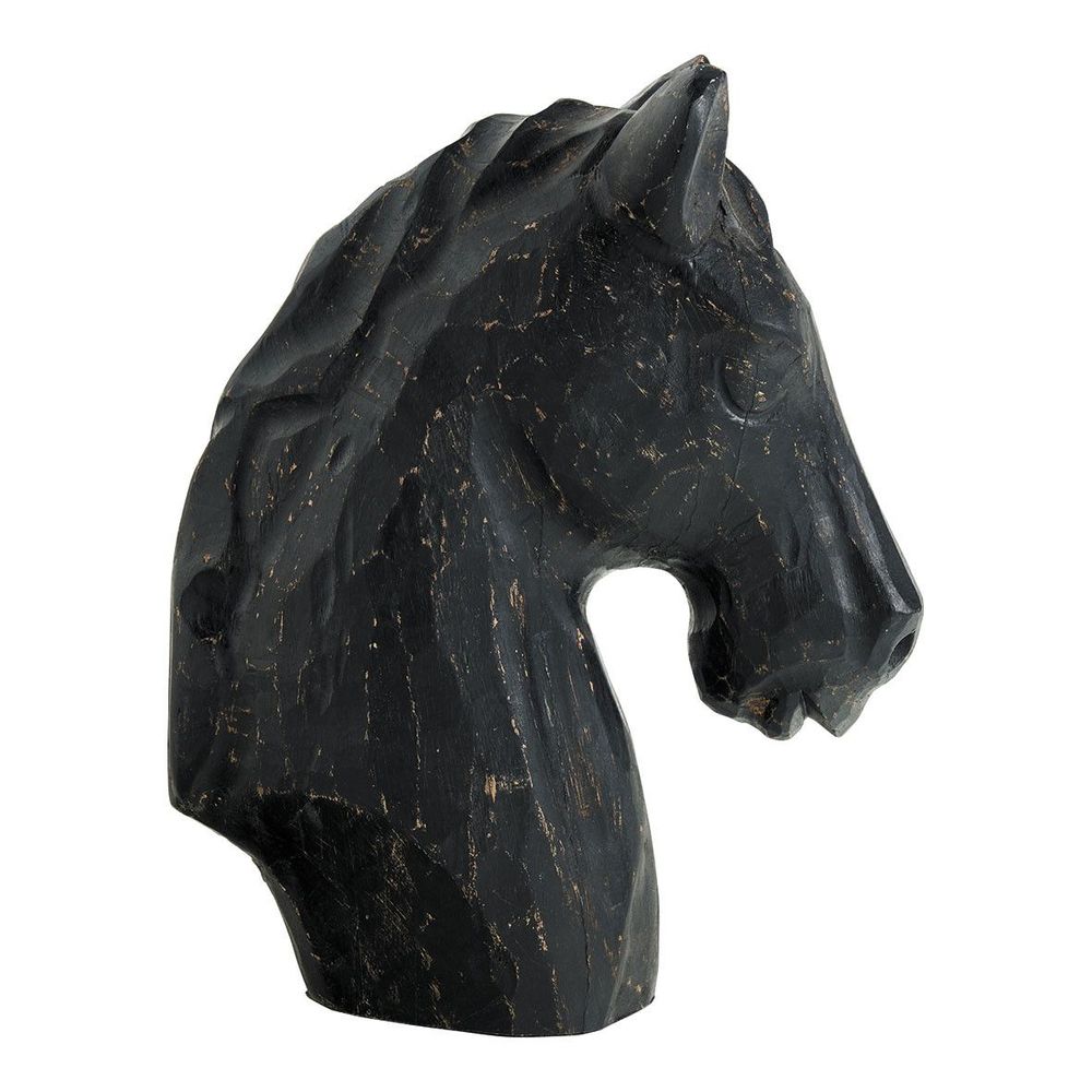 Decorative objects - HORSE statue in mango wood - Black - BLANC D'IVOIRE