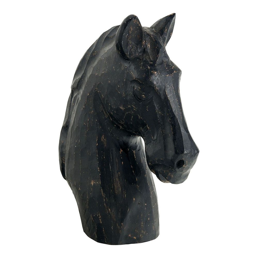 Decorative objects - HORSE statue in mango wood - Black - BLANC D'IVOIRE