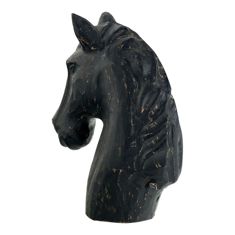 Decorative objects - HORSE statue in mango wood - Black - BLANC D'IVOIRE