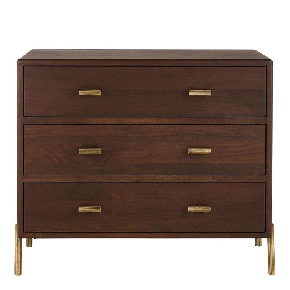 Commodes - Commode VICTOR en manguier ciré finition noyer - BLANC D'IVOIRE