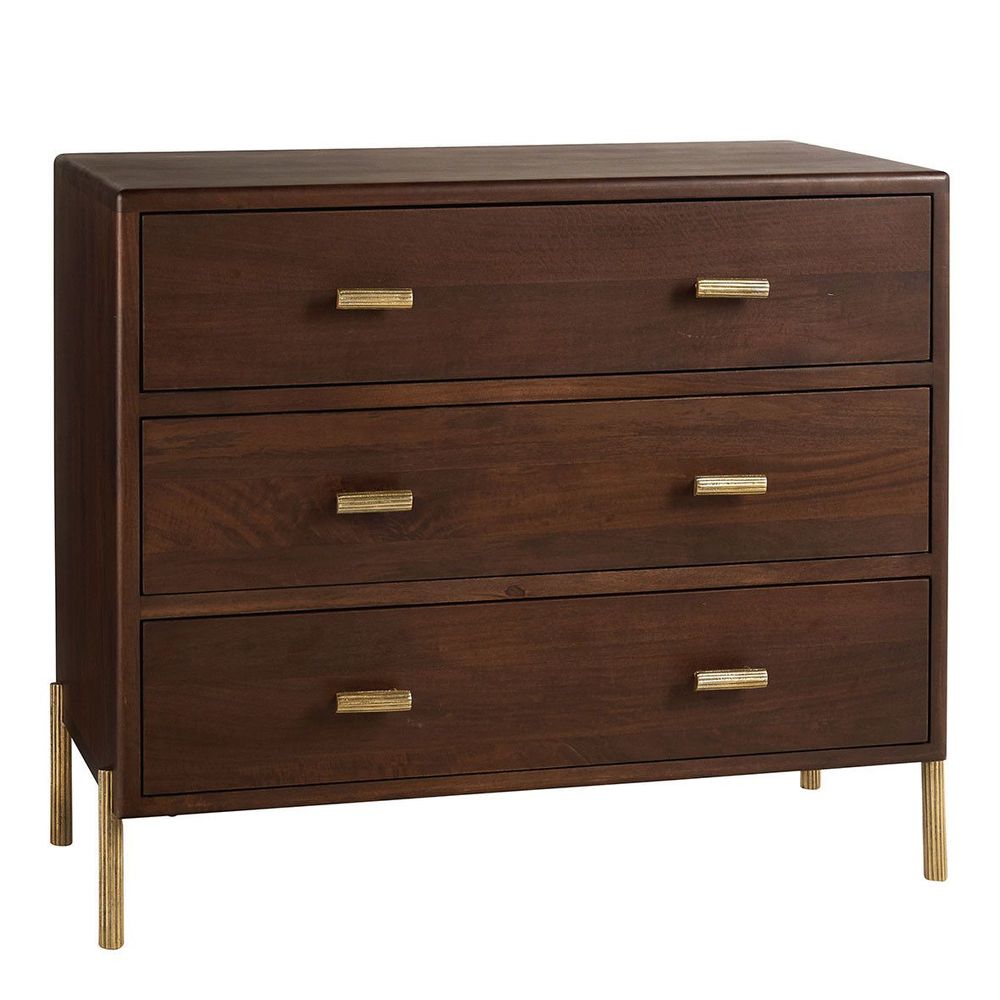 Commodes - Commode VICTOR en manguier ciré finition noyer - BLANC D'IVOIRE