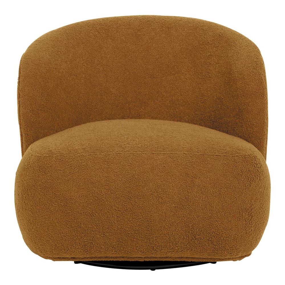 Armchairs - LISETTE swivel armchair in terrycloth - Curry - BLANC D'IVOIRE
