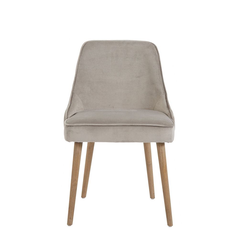 Chairs - MARCUS chair in greige velvet - BLANC D'IVOIRE