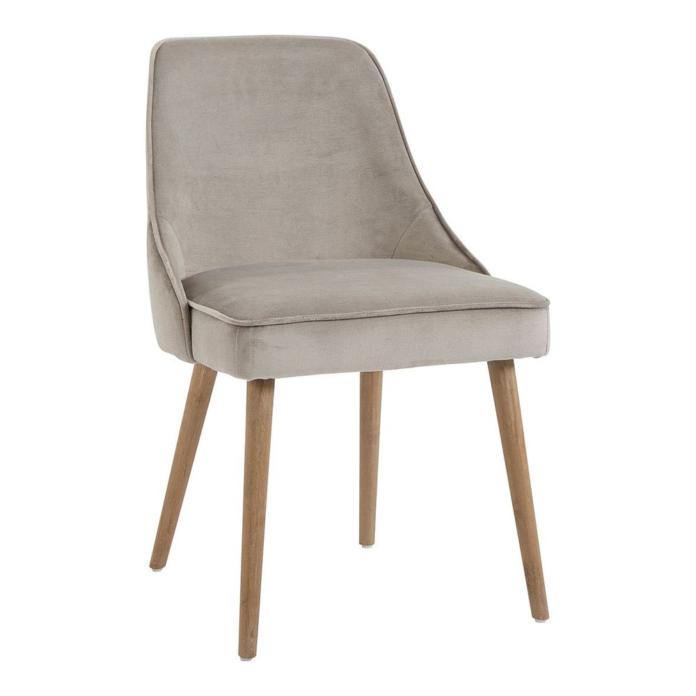 Chairs - MARCUS chair in greige velvet - BLANC D'IVOIRE