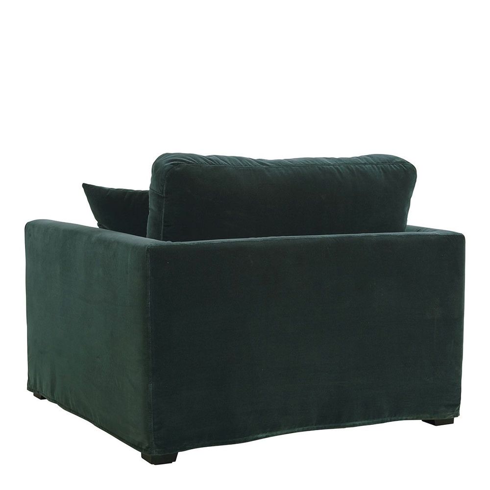Fauteuils - Fauteuil ANGIE en velours - Vert forêt - BLANC D'IVOIRE
