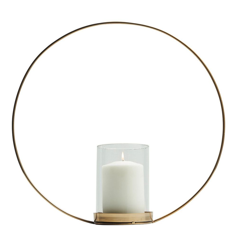 Candlesticks and candle holders - Golden Ellipse tealight holder - BLANC D'IVOIRE
