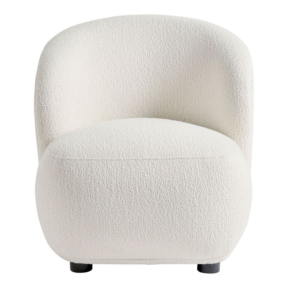 Fauteuils - Fauteuil LISETTE en bouclette - Crème - Petit modèle - BLANC D'IVOIRE