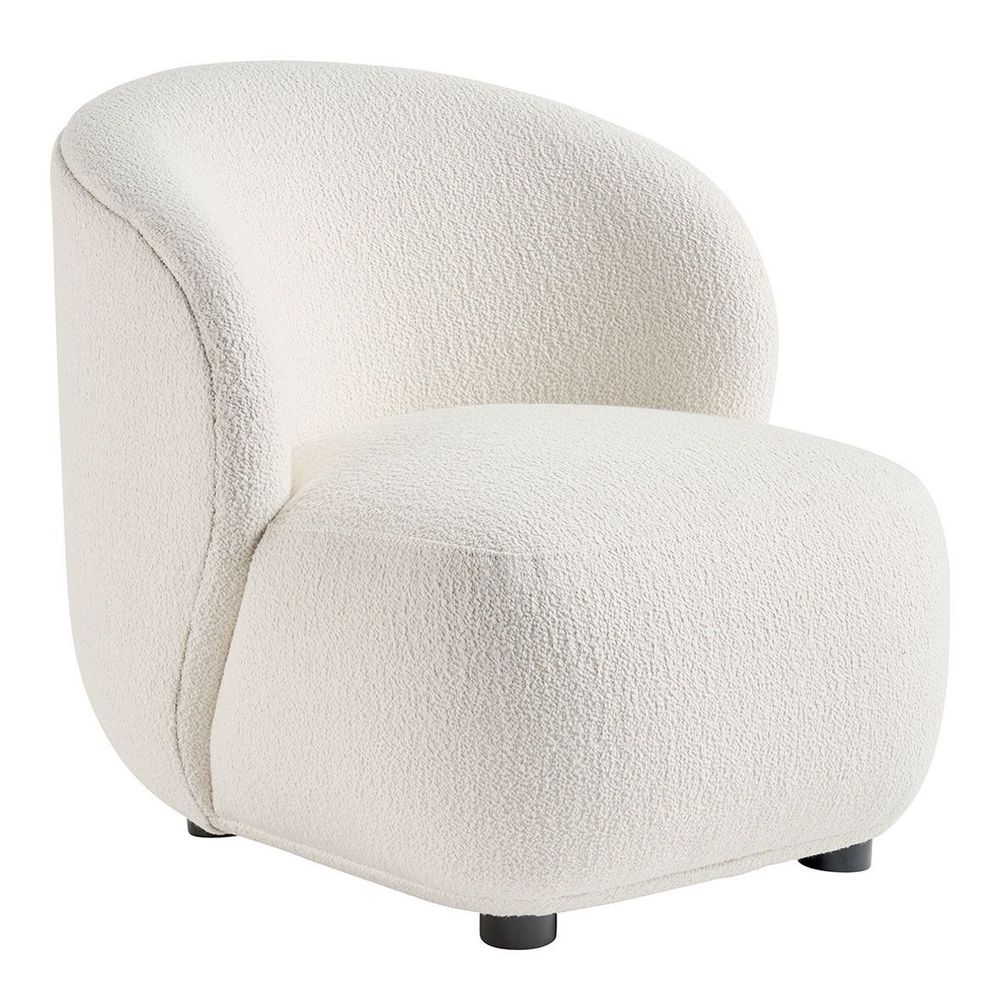 Fauteuils - Fauteuil LISETTE en bouclette - Crème - Petit modèle - BLANC D'IVOIRE