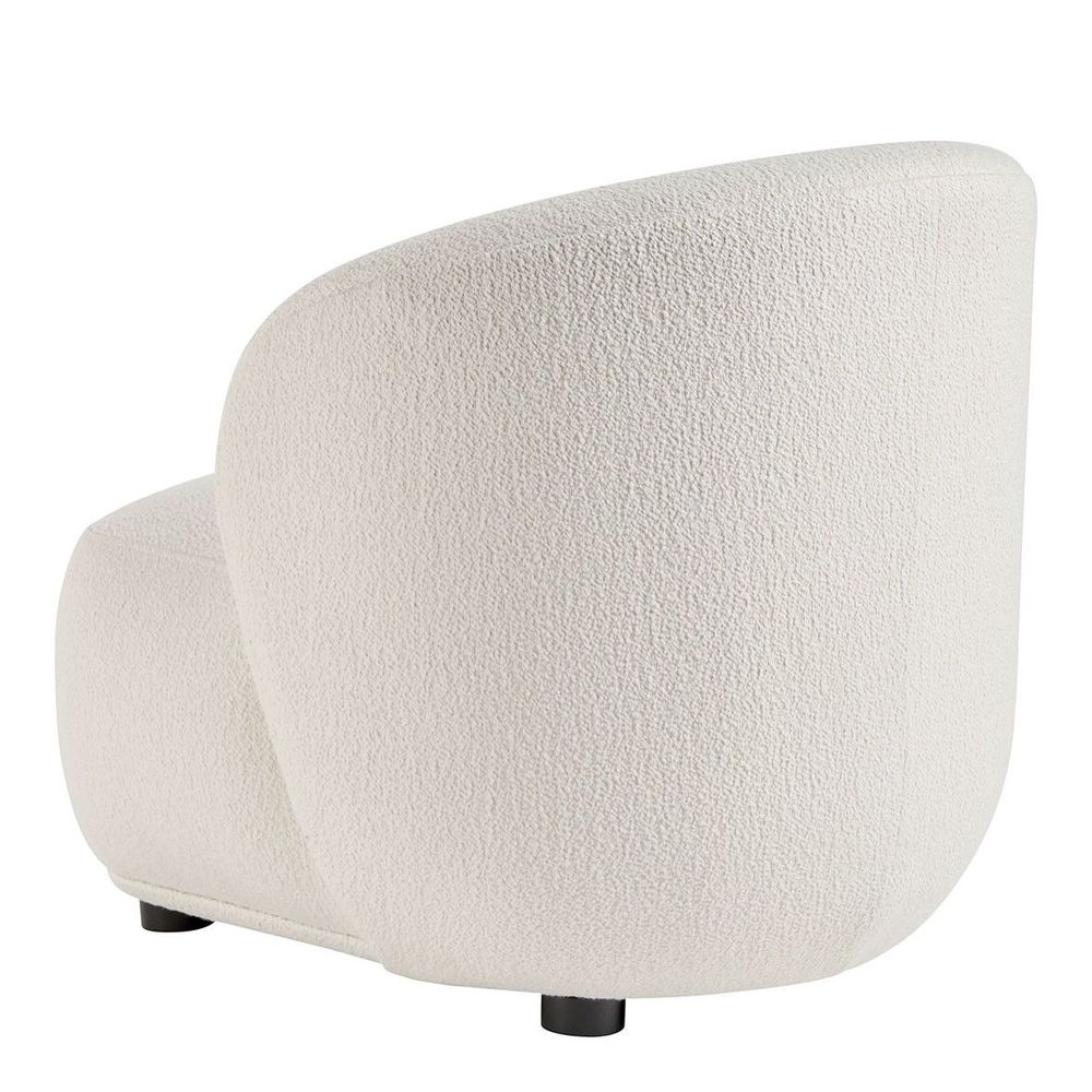 Fauteuils - Fauteuil LISETTE en bouclette - Crème - Petit modèle - BLANC D'IVOIRE