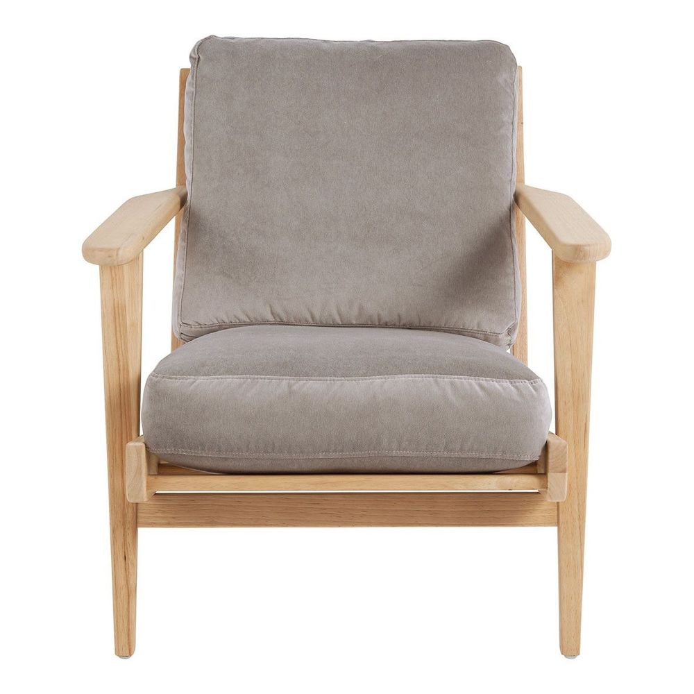 Armchairs - JULES armchair in velvet - Pearl gray - BLANC D'IVOIRE