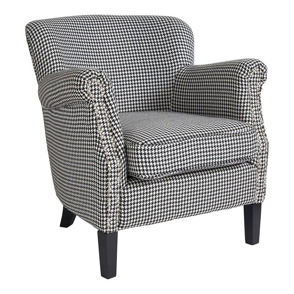 Armchairs - CLAUDE houndstooth armchair - BLANC D'IVOIRE