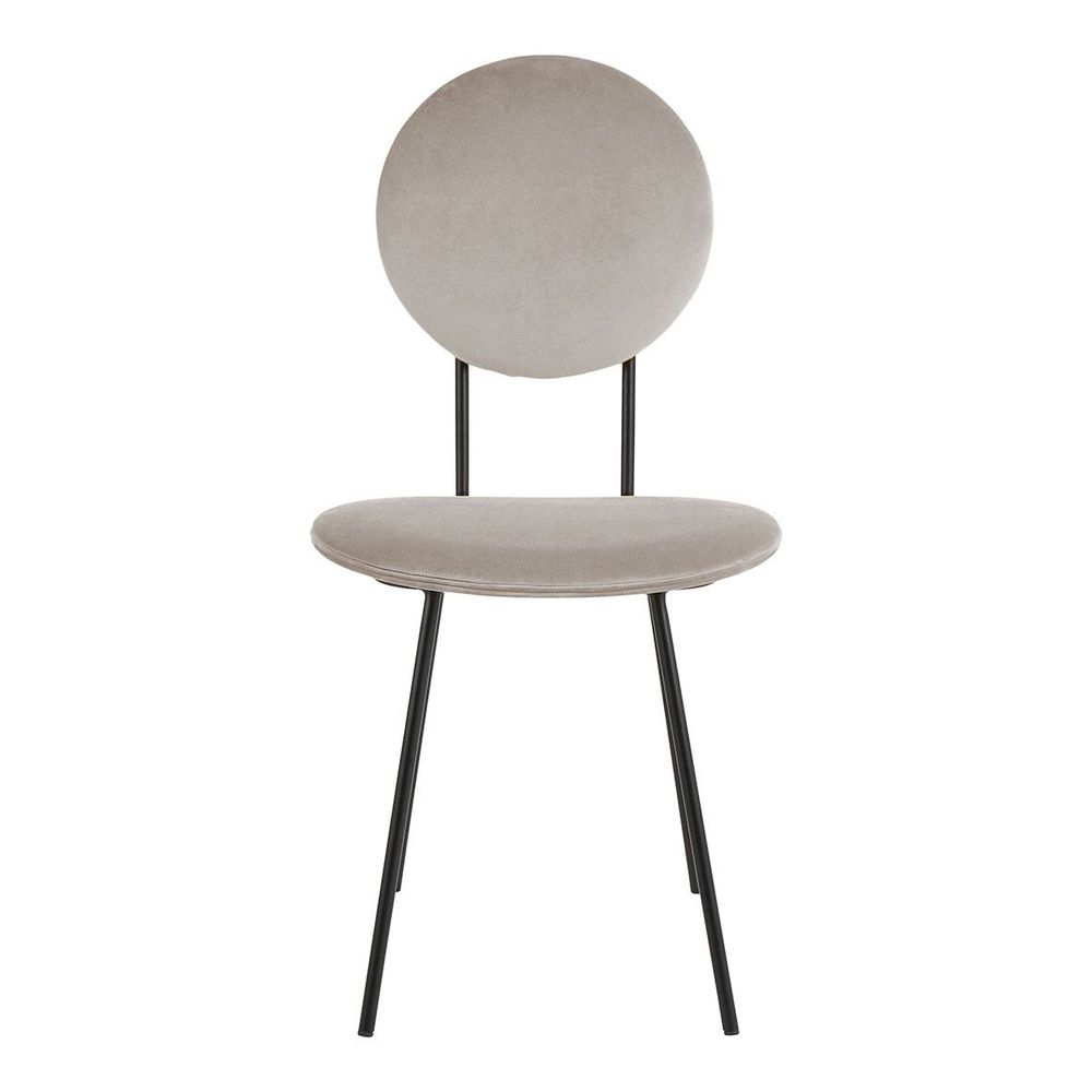 Chaises - Chaise COLETTE en velours et métal - Gris perle - BLANC D'IVOIRE