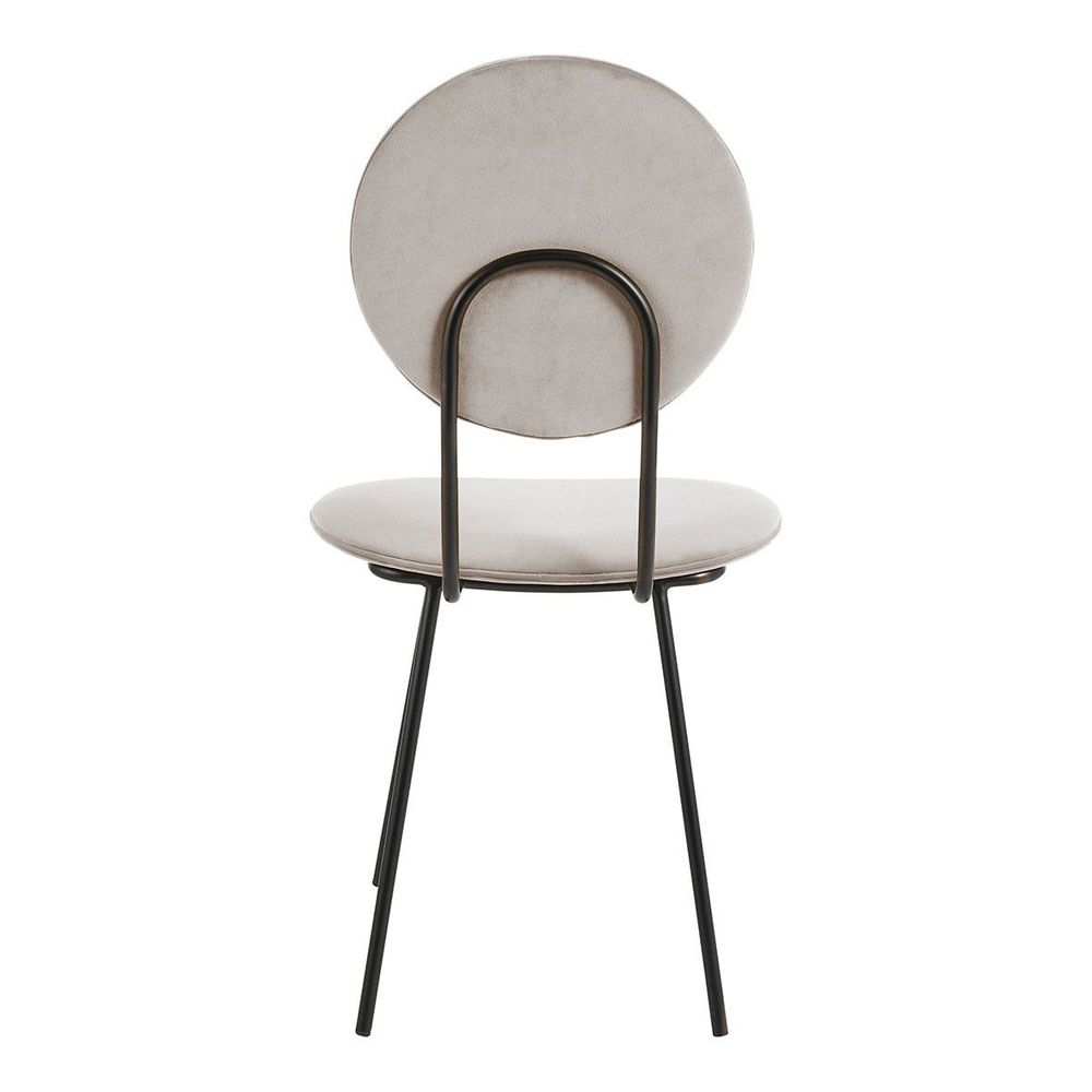 Chaises - Chaise COLETTE en velours et métal - Gris perle - BLANC D'IVOIRE